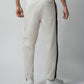 Cotton Beige Track Pant with Contrast Woven Side Tape