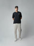 Cotton Beige Track Pant with Contrast Woven Side Tape