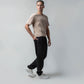 Rougen Cotton Black Tracksuit Pants With Woven Side Tape