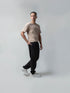 Rougen Cotton Black Tracksuit Pants With Woven Side Tape
