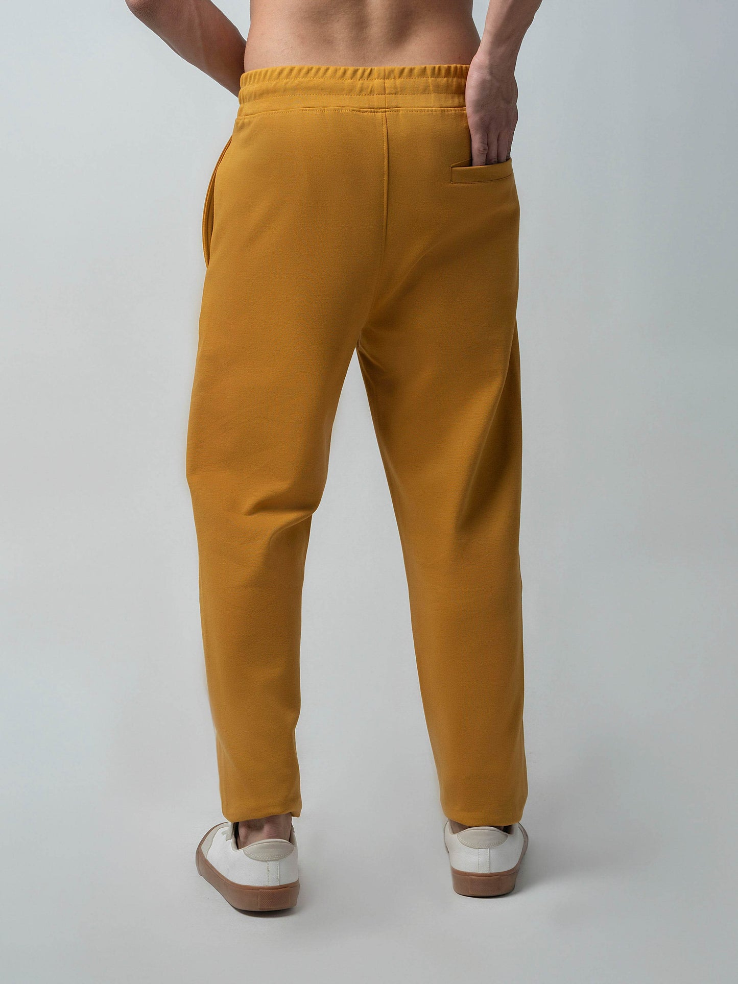 Shop Trendy Yellow Track Pant with Center Pin Tuck element