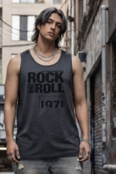 Dark Grey Jersey Typography Print Regular Fit Vest T-Shirt