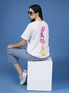 Printed Oversized Half Sleeves Round Neck Cotton Tees