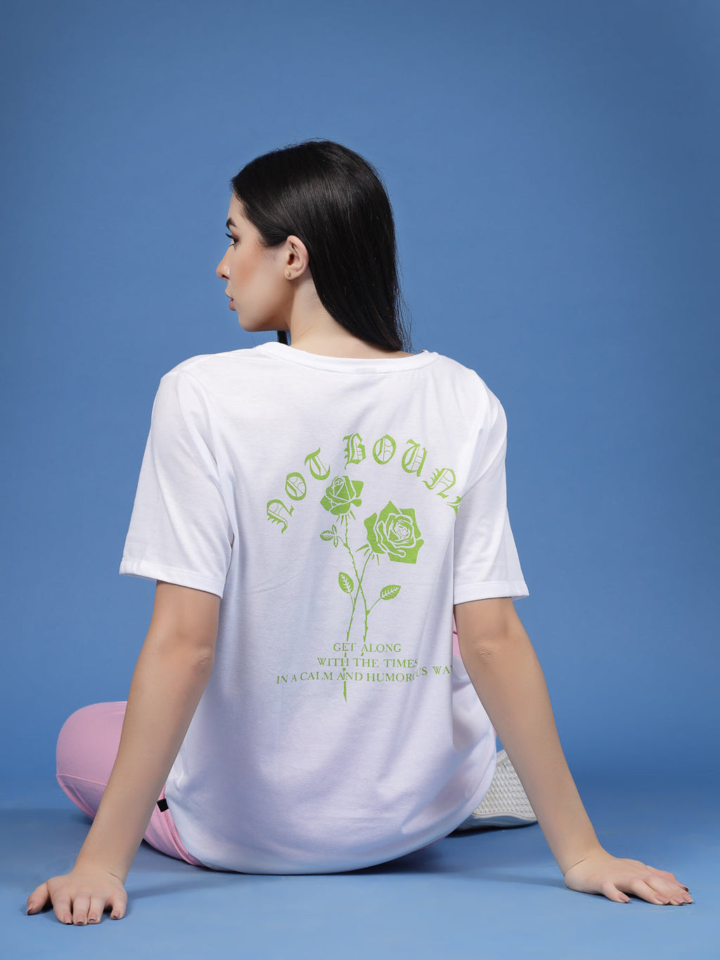 Not Bound Oversized Cotton White T-shirt