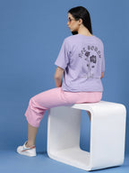 Not Bound Oversized Cotton Purple T-shirt