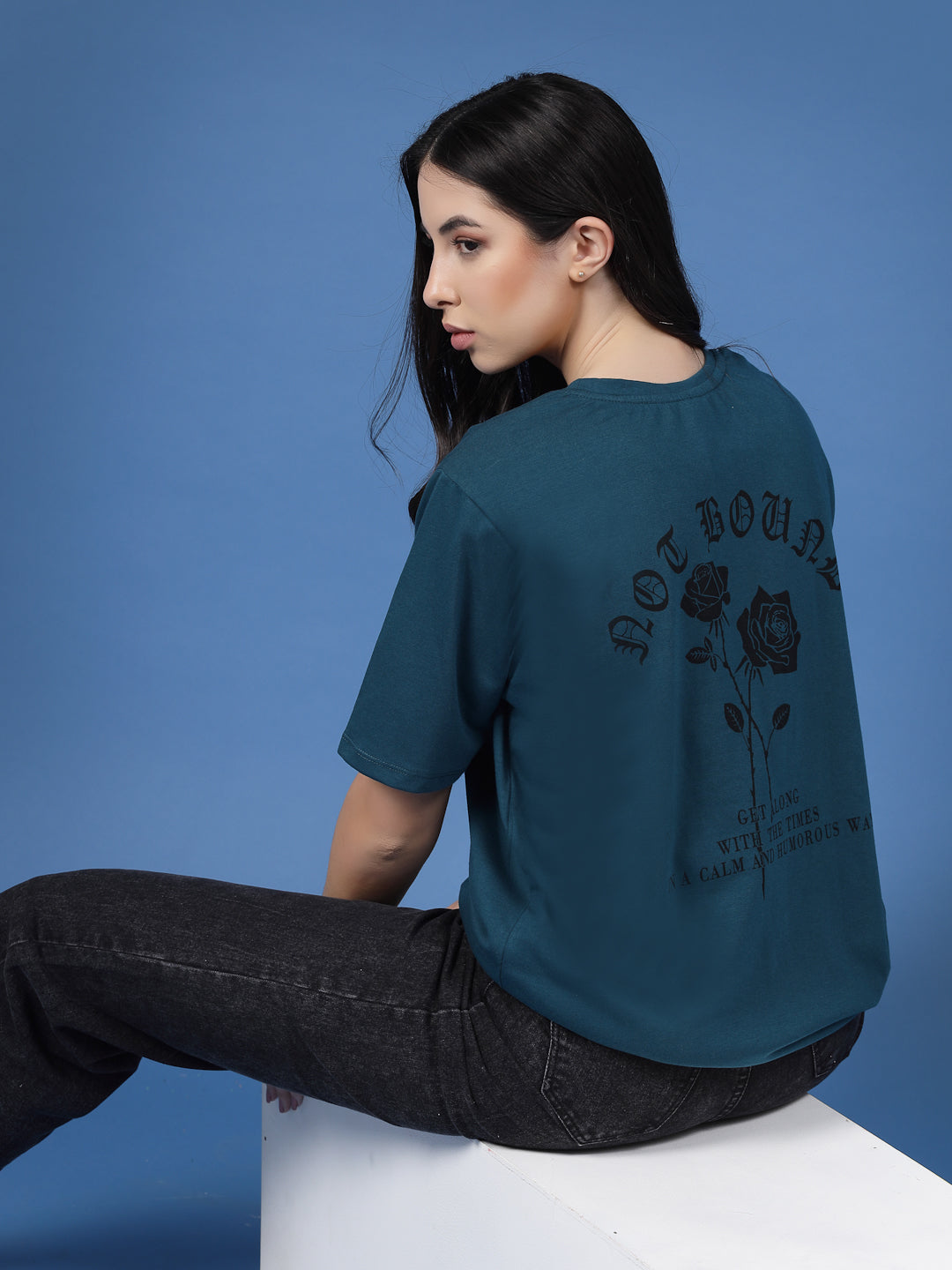 Not Bound Oversized Cotton Green T-shirt