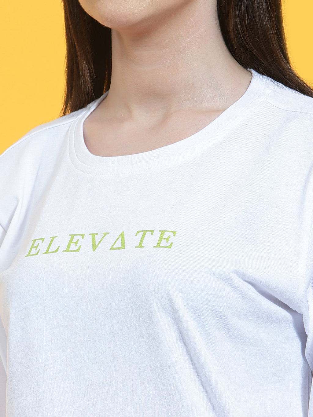 Oversized Half Sleeves Printed Round Neck White T-Shirt