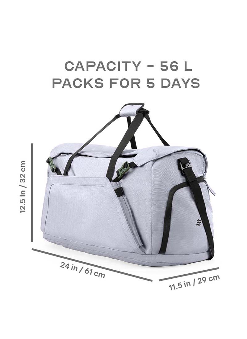 Scape Duffle | Grey | Duffle Bag For Trekking Or Casual Trips
