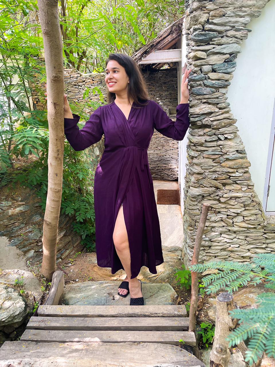 Moh The eternal dhaga – YALE BLUE WRAP DRESS
