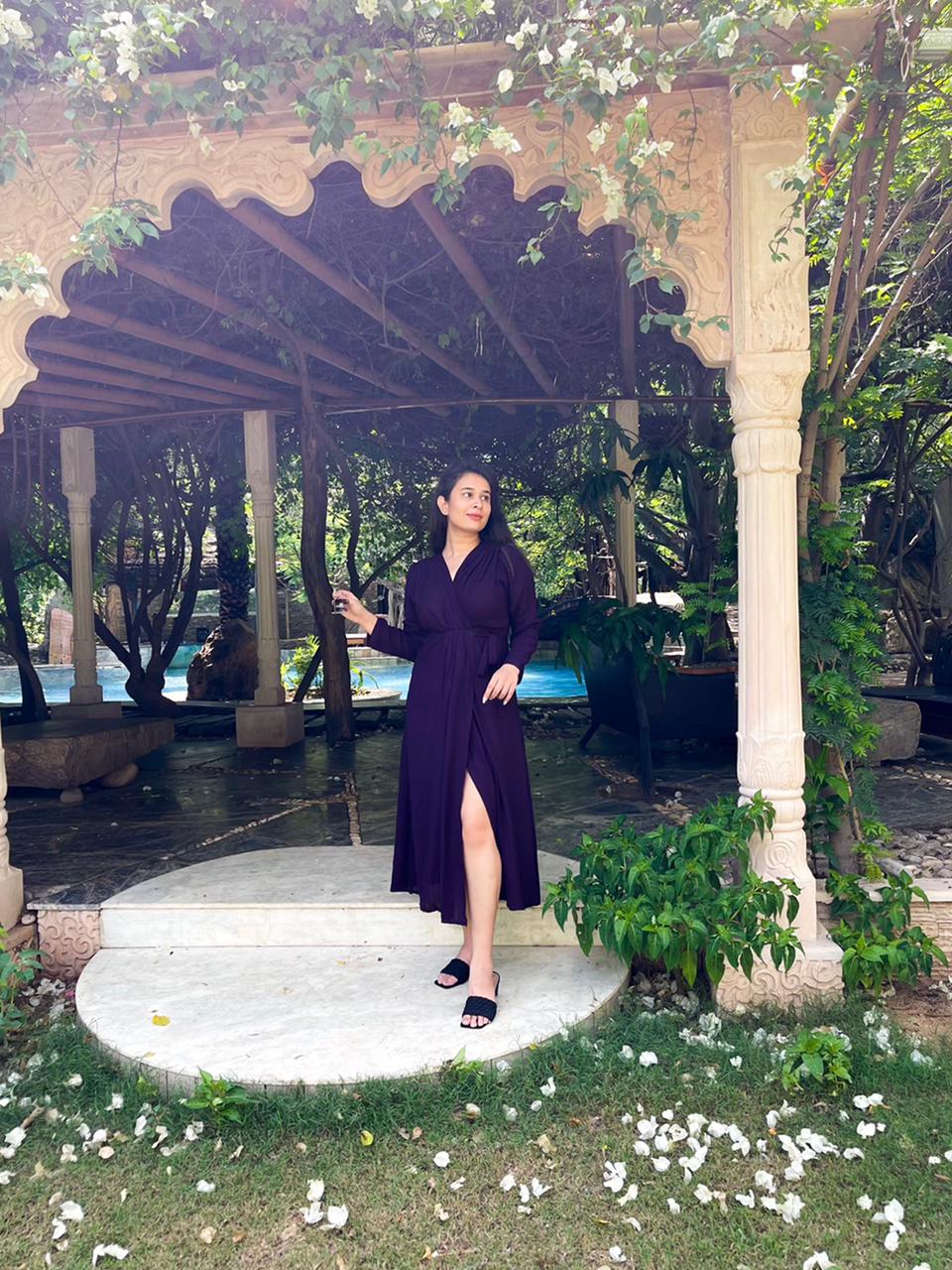 Moh The eternal dhaga – YALE BLUE WRAP DRESS