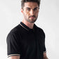 Tencel Stretch Polo in Jet Black