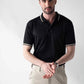 Tencel Stretch Polo in Jet Black