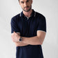 Tencel Stretch Polo in Deep Blue