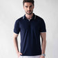 Tencel Stretch Polo in Deep Blue
