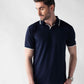 Tencel Stretch Polo in Deep Blue