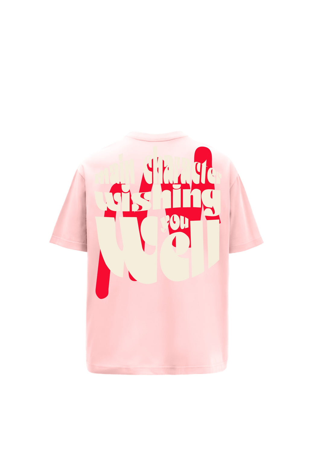 Wishing Well Printed Pink Oversized T-shirt