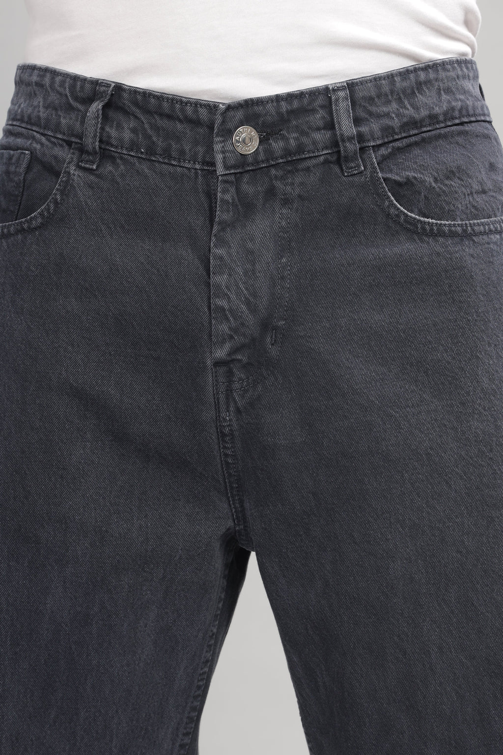Plain Baggy Dark Grey Jeans