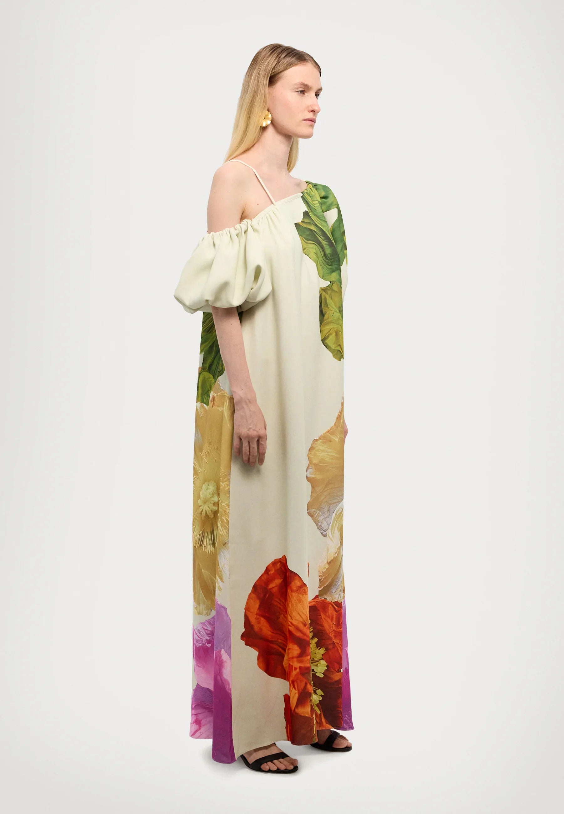 Floral Abstract Print Maxi Gown De Novoo
