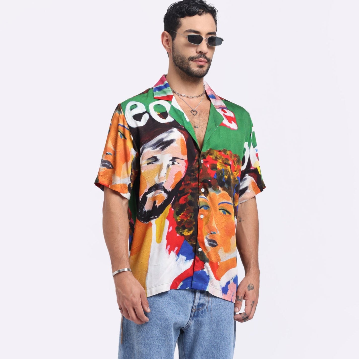 Stylera art print casual shirt featuring vibrant colors and artistic designs for a trendy look