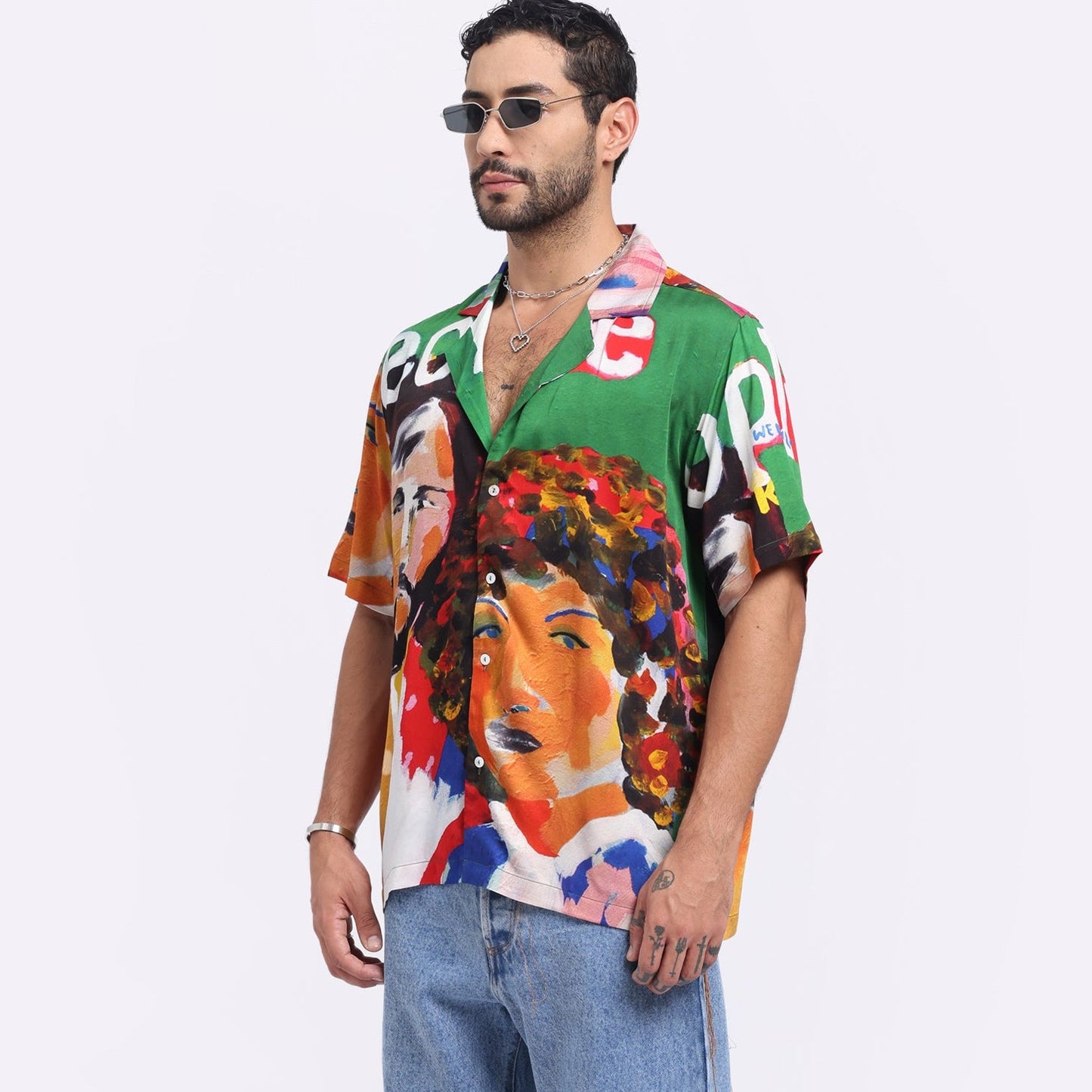 art print casual shirt featuring vibrant colors and artistic designs for a trendy look by Stylera 
