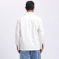 Back view of Stylera art print casual shirt men in white with long sleeves and relaxed fit