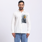 AStylera URGE art print casual shirt men in white featuring a unique graphic design on the front