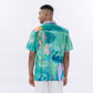 Stylera art print short sleeve shirt featuring a colorful abstract design on a relaxed fit garment