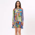 Stylera long shirt featuring an artistic print casual dress with vibrant colors and ruffled hem