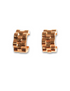 Stylera gold statement hoop earrings small textured huggie hoops with brick pattern for everyday wear