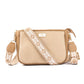 Stylera beige crossbody purse with decorative strap and stylish design