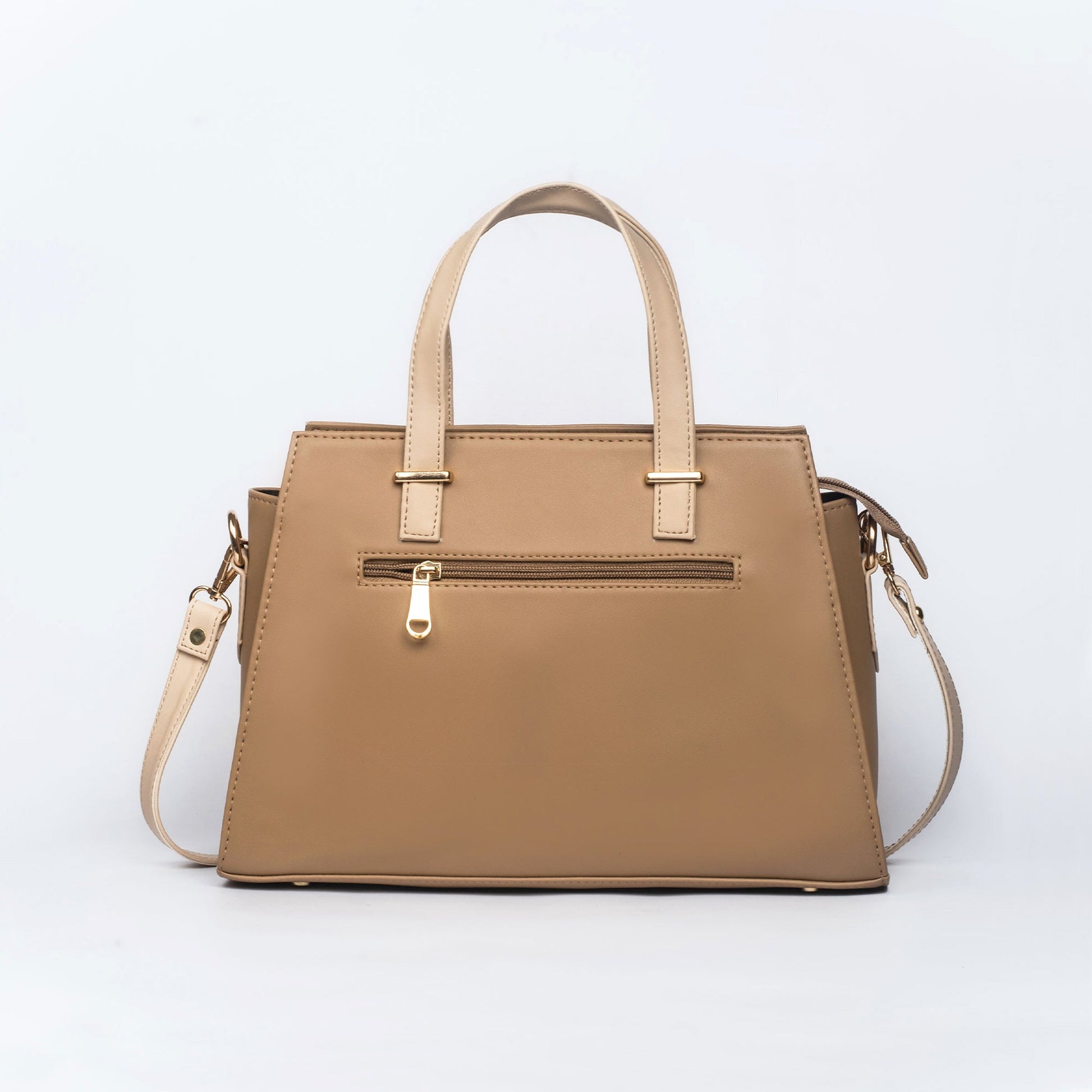 Beige luxury handbag for women by Stylera featuring sleek design and adjustable strap