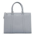 Light gray Stylera leather briefcase with double top handles and zip closure best leather briefcase for office use