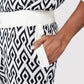 Comfortable black and white patterned shorts men with elastic waistband and stylish design