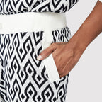 Comfortable black and white patterned shorts men with elastic waistband and stylish design