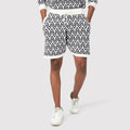 Black and white patterned shorts men with comfortable fit and stylish design for casual wear