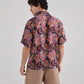Elegant black floral drop shoulder shirt from Stylera with vibrant tropical prints