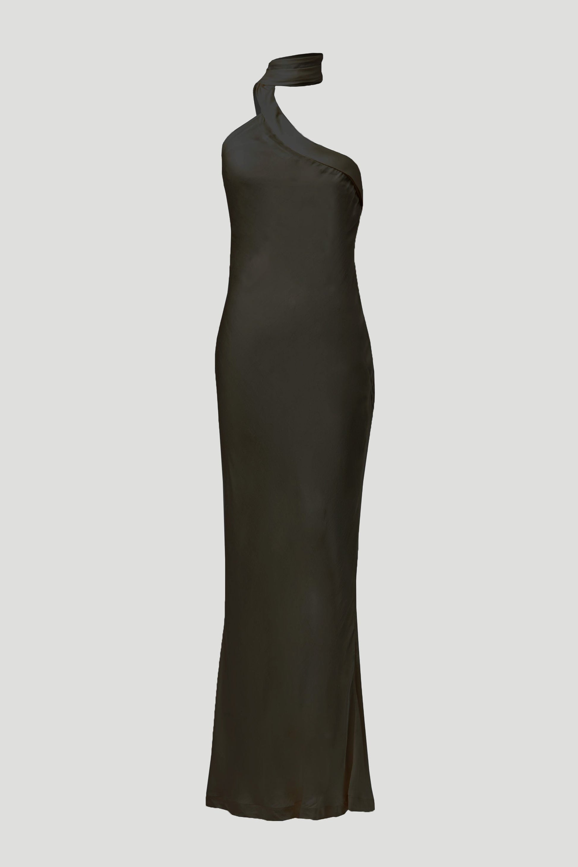 Stylera black formal gown for women with one-shoulder design and floor-length silhouette