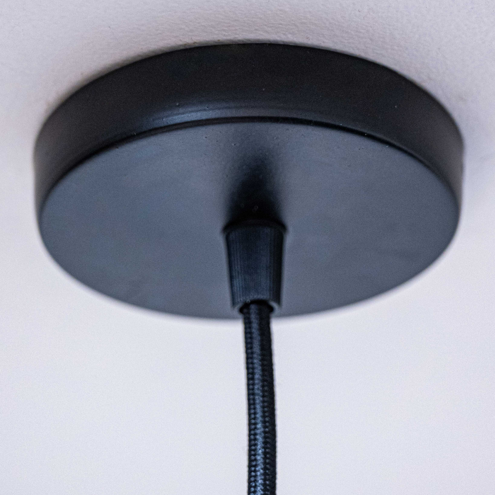 Sozori black hanging lamp for living room with sleek ceiling mount and stylish cord design