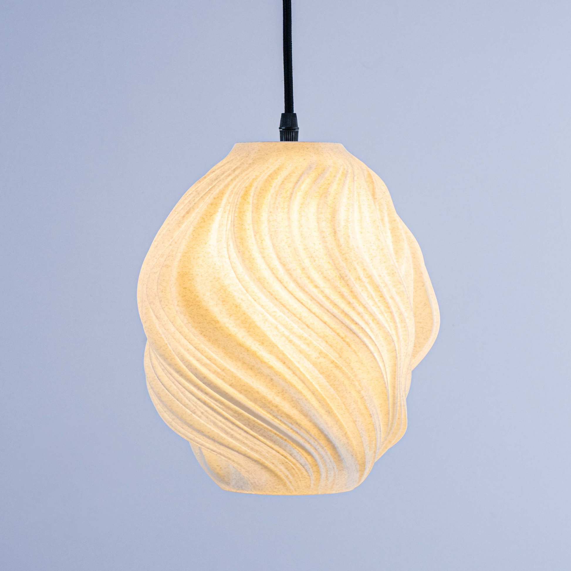 Sozori Premier Black Hanging Lamp for Living Room with a Unique Swirl Design