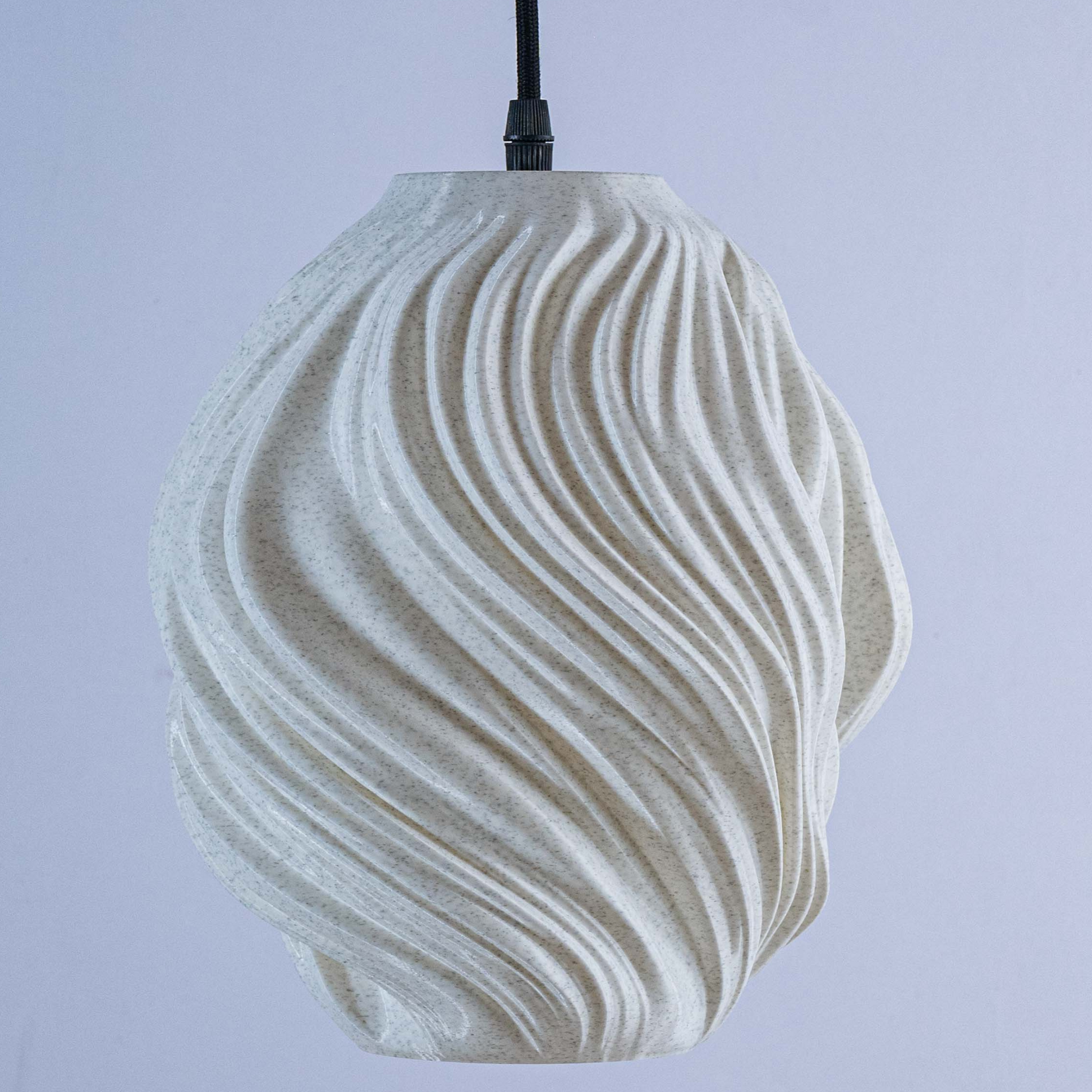 Stylish white hanging lamp with a wave texture, ideal as a black hanging lamp for living room decor