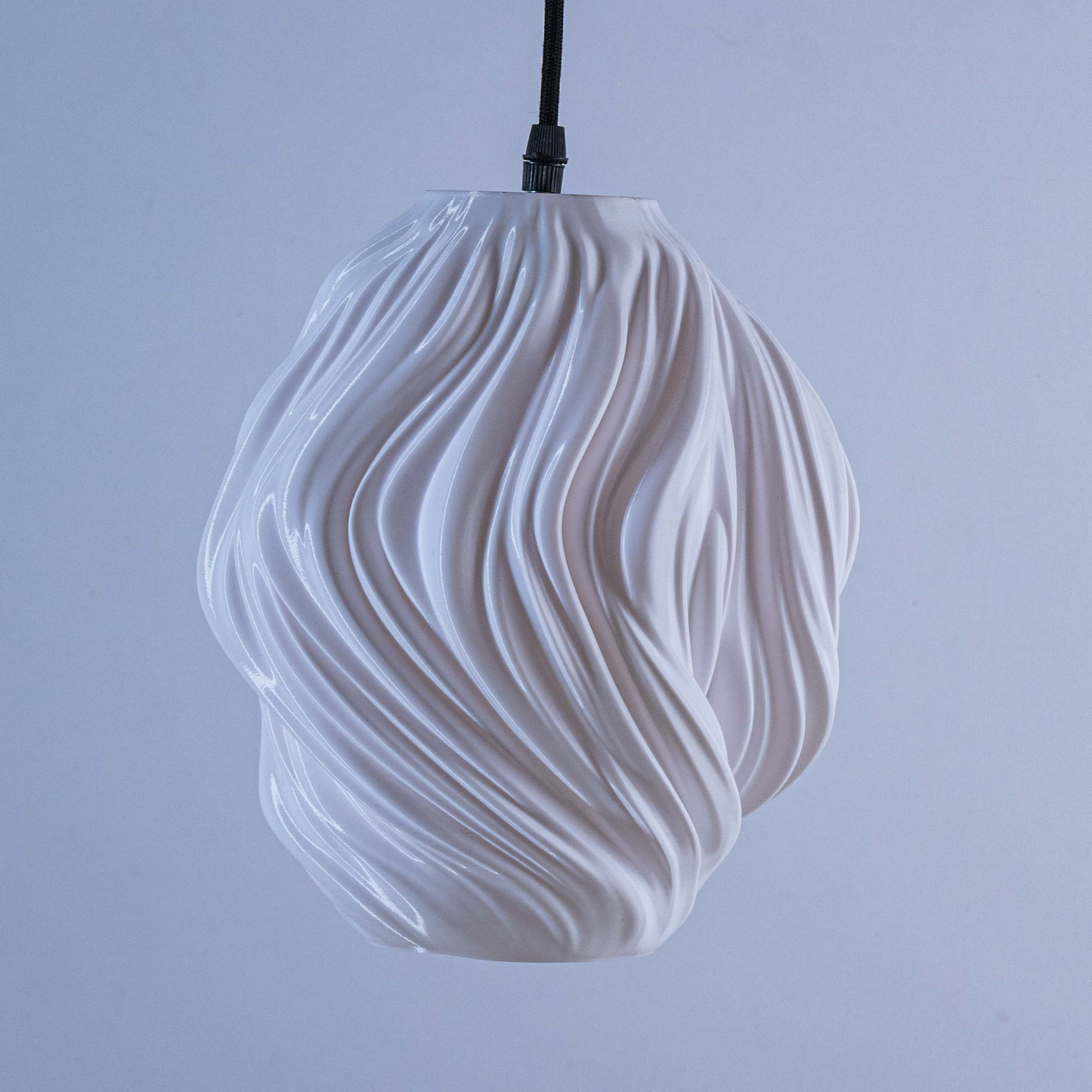 Stylish white pendant light designed for modern interiors, ideal for pairing with a black hanging lamp for living room