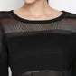 Stylish black netted top for women with a lightweight and breathable design