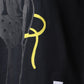 Stylstpls black oversized crew neck t-shirt featuring a unique graphic design on the front