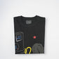 Stylstpls black oversized crew neck t-shirt featuring graphic art in vibrant colors