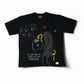 Stylstpls black oversized crew neck t-shirt featuring a graphic design and text for a stylish look