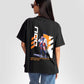 Black streetwear oversized tee womens by Stylera featuring bold graphic print on back