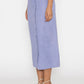 Stylera blue button front midi skirt with side buttons and a straight fit