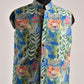 Blue floral bandi for men featuring vibrant floral patterns and a stylish collar design