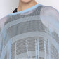 Lightweight blue netted top for women, perfect for layering over swimwear or activewear