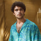Men's blue oversize shirt for men with vibrant patterns and relaxed fit from Stylera